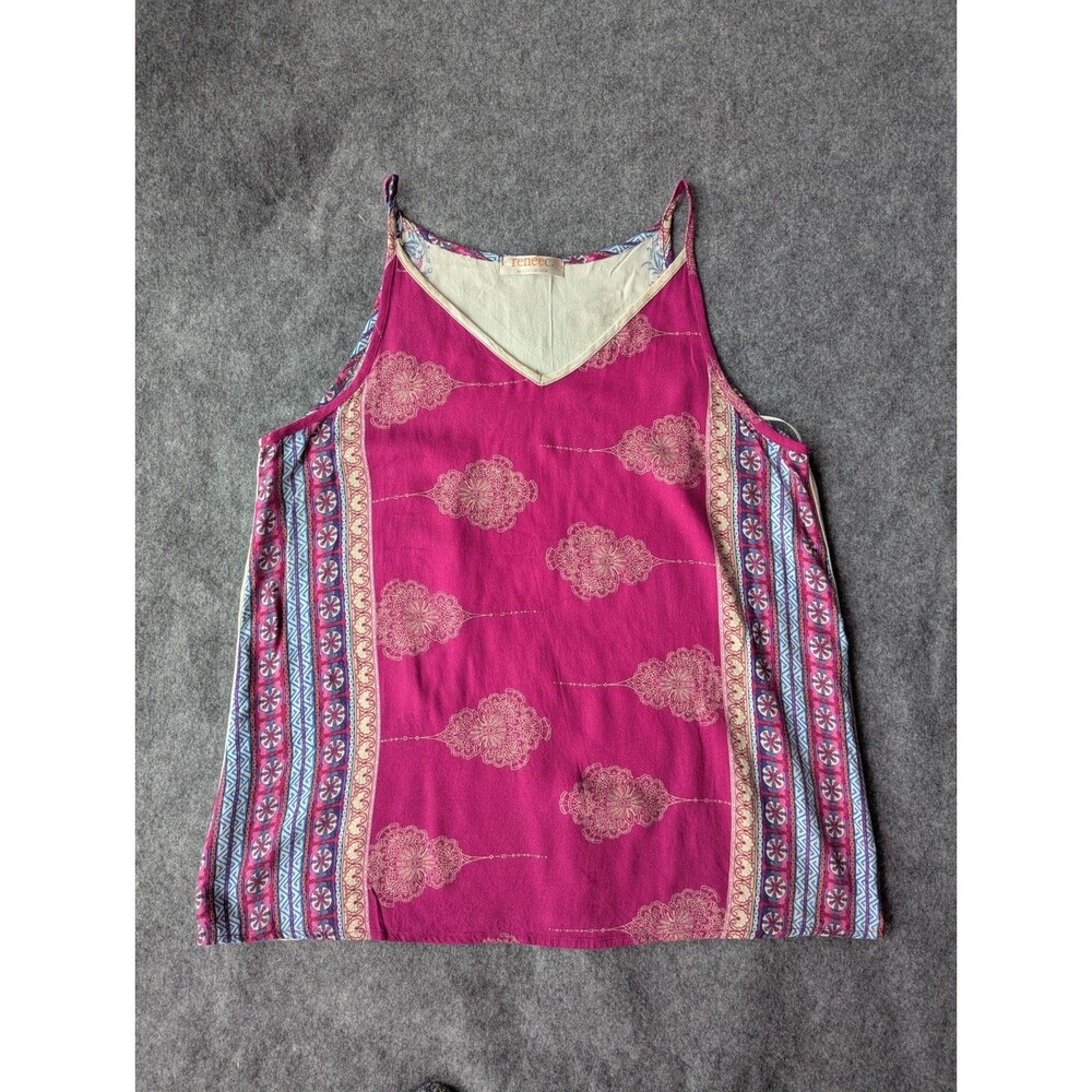 Renee C Women's Sz S/M Multicolor Sleeveless Top Made In USA
